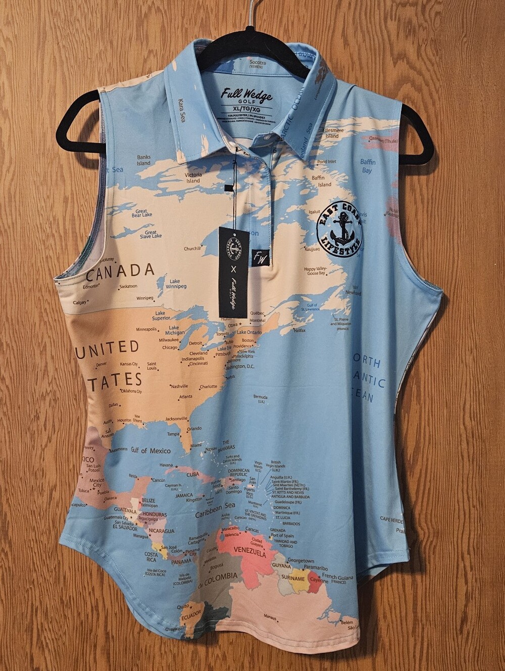 NWT map print golf shirt